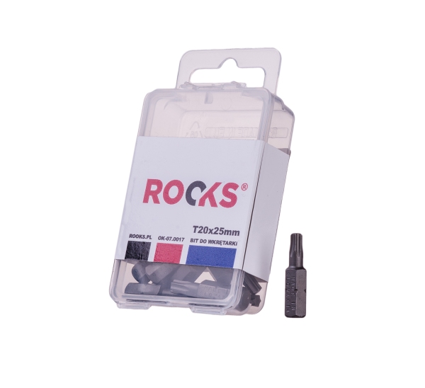 ROOKS Bit do wkrętarki 1/4" x 25 mm x T20 udarowy CrVMoSi kpl. 10 szt. OK-07.0017