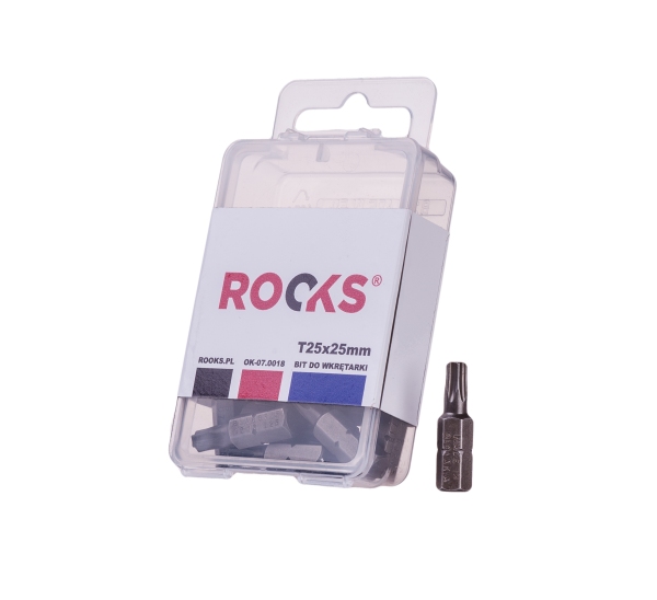 ROOKS Bit do wkrętarki 1/4" x 25 mm x T25 udarowy CrVMoSi kpl. 10 szt. OK-07.0018