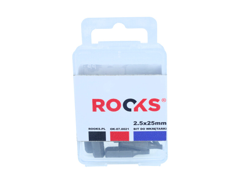 ROOKS Bit do wkrętarki 1/4" x 25 mm x HEX 2,5 udarowy CrVMoSi kpl. 10 szt. OK-07.0021