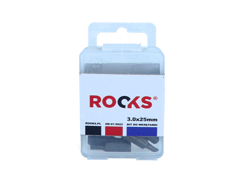 ROOKS Bit do wkrętarki 1/4" x 25 mm x  HEX 3 udarowy CrVMoSi kpl. 10 szt. OK-07.0022