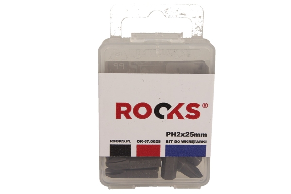 ROOKS Bit do wkrętarki 1/4" x 25 mm x PH2 udarowy CrVMoSi kpl. 10 szt. OK-07.0028