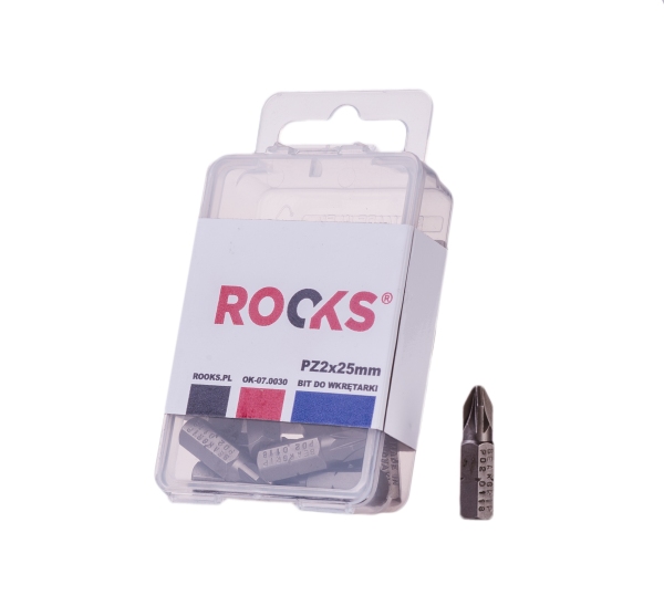 ROOKS Bit do wkrętarki 1/4" x 25 mm x PZ2 udarowy CrVMoSi kpl. 10 szt. OK-07.0030