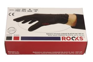 ROOKS Rękawice nitrylowe GARAGE BLACK M kpl 100 szt. OK-09.0001