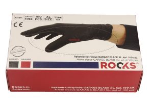 ROOKS OK-09.0003 Rękawice nitrylowe GARAGE BLACK XL komplet 100 sztuk