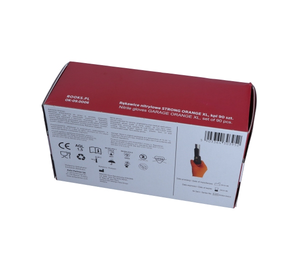 ROOKS Rękawice nitrylowe STRONG ORANGE XL komplet 50 sztuk OK-09.0006