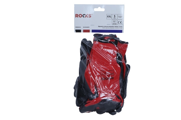 ROOKS Rękawice robocze polyester-nitrille rozmiar XXL 5 par OK-09.0013