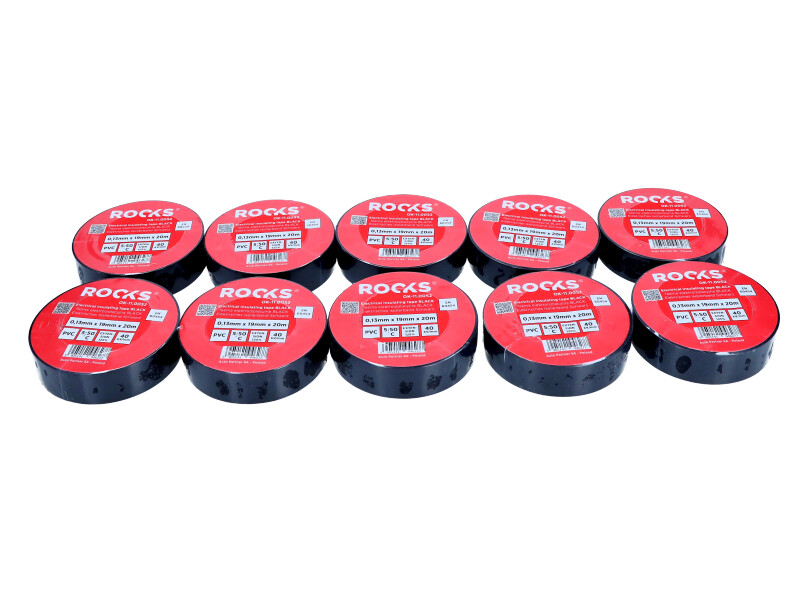 ROOKS OK-11.0052 Taśma elektroizolacyjna czarna 0,13 mm x 19 mm x 20 m