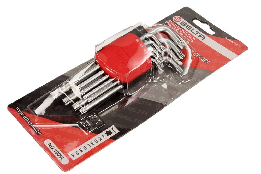 SELTA SE-1009L Zestaw kluczy imbusowych długich TORX w uchwycie 9 elementów T10-T50