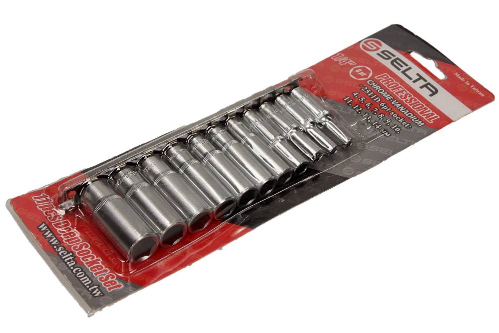 SELTA SE-2511D Nasadki długie na szynie 1/4" 11 części