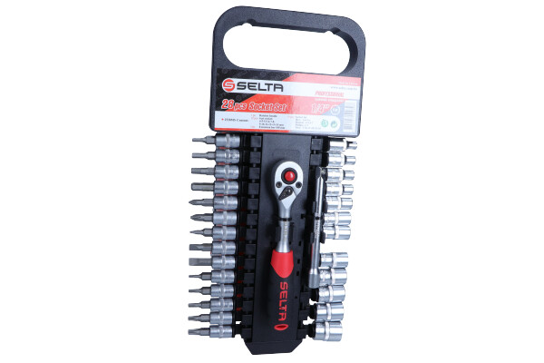 SELTA Zestaw narzędziowy na wieszaku 1/4" 28 części SE-2528MS