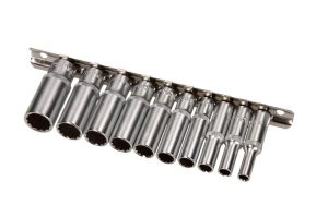 SELTA SE-2910D Nasadki długie na szynie 1/4" 12-kątne 10 części