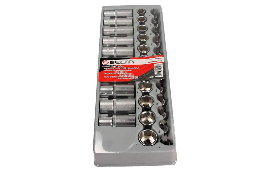 SELTA Zestaw nasadek HEX i TORX 3/8" 33 elementy moduł 1/3 SE-3533