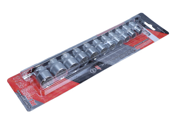 SELTA Nasadki na szynie 3/8" 6-kątne 8-19 mm 11 części SE-3911