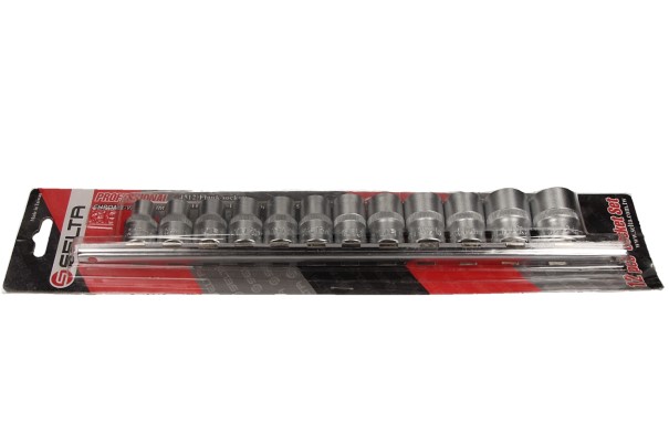 SELTA Nasadki na szynie 1/2" 10-24 mm 12 części SE-4512