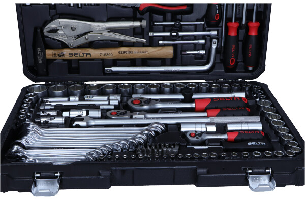 SELTA Zestaw narzędziowy 1/4" 3/8" 1/2" 142 części SE-45142