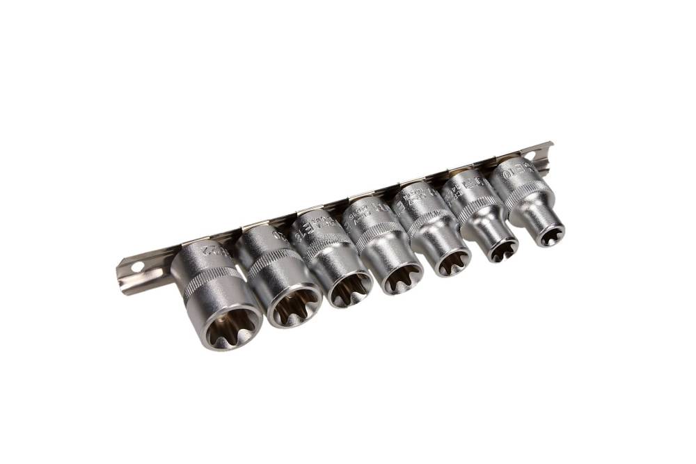 Zestaw nasadek TORX E na szynie 1/2" 7 sztuk  SE-4607