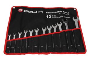 SELTA SE-81512 Zestaw kluczy płasko-oczkowych w etui 12 elementów 8-24 mm