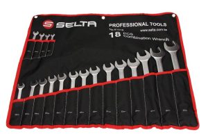 SELTA SE-81518 Zestaw kluczy płasko-oczkowych w etui 18 części 8-32 mm