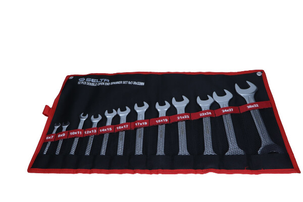 SELTA Zestaw kluczy płaskich w etui 12 elementów 6 x 7 mm - 30 x 32 mm SE-825632