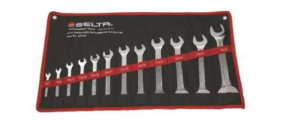 SELTA SE-825632 Zestaw kluczy płaskich w etui 12 elementów 6 x 7 mm - 30 x 32 mm