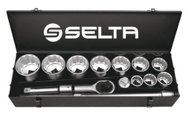 SELTA Zestaw narzędziowy 12-kątny 1" 15 części SE-8914
