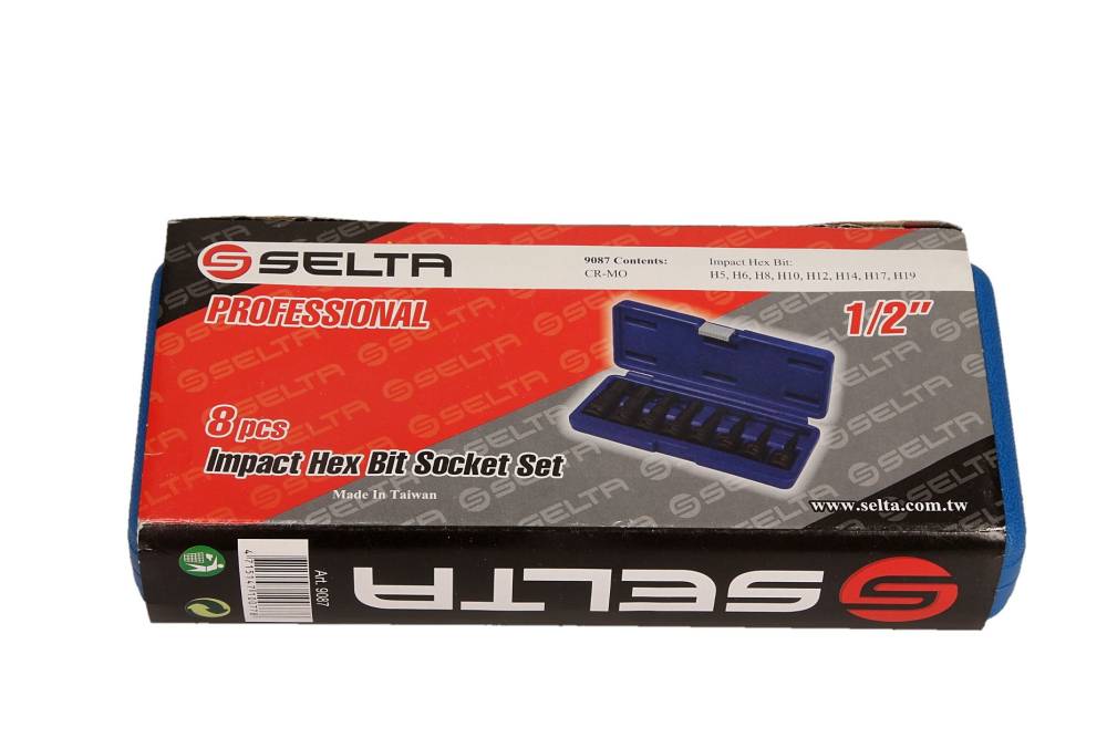 SELTA Zestaw bitów udarowych HEX 1/2" 8 części H5-H19 SE-9087