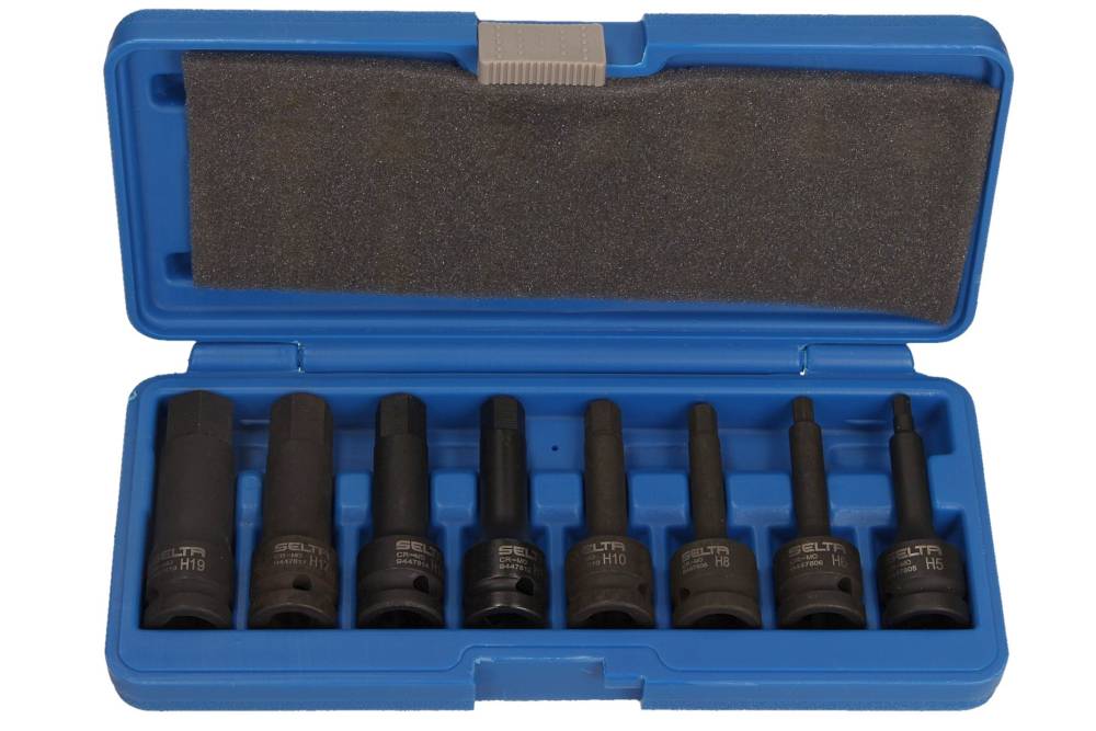 SELTA Zestaw bitów udarowych HEX 1/2" 8 części H5-H19 SE-9087