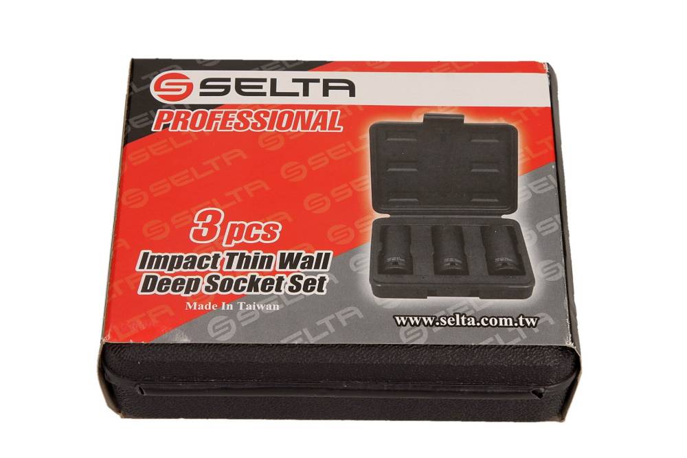 SELTA Nasadki do kół 1/2" 17 / 19 / 21 mm cienkościenne komplet 3 elementy SE-94503TH