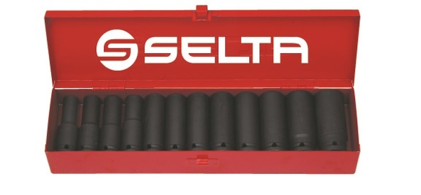 SELTA Zestaw nasadek udarowych długich 1/2" 12 części 10-24 mm SE-94512DS