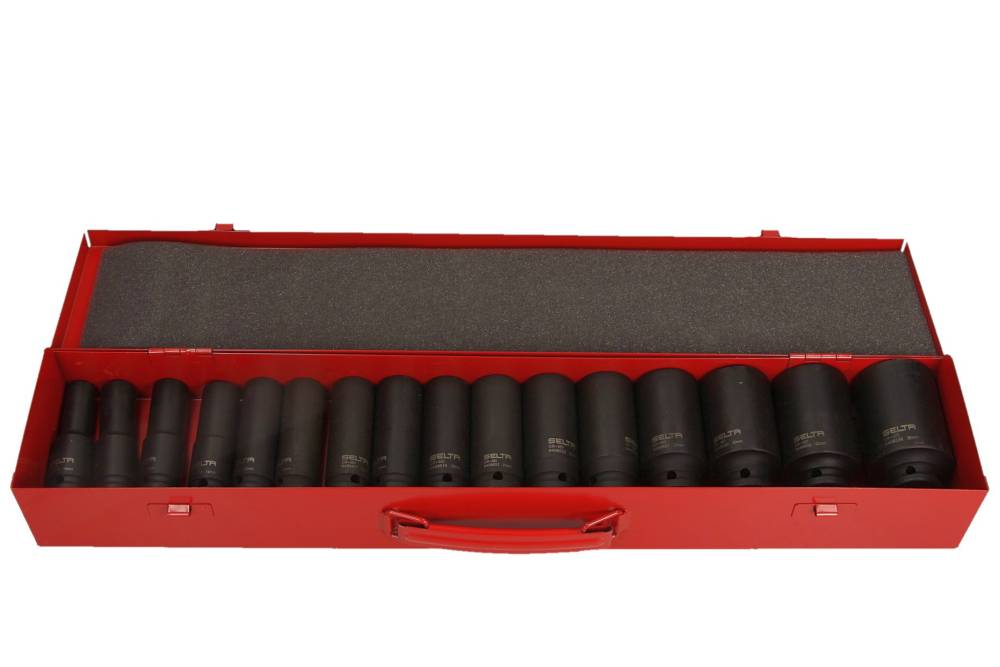 SELTA Zestaw nasadek udarowych długich 1/2" 16 części 10-36 mm SE-94516DS