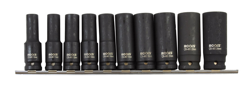 ROOKS Zestaw nasadek udarowych długich 6-kątne 1/2" 10 elementów OK-01.5001