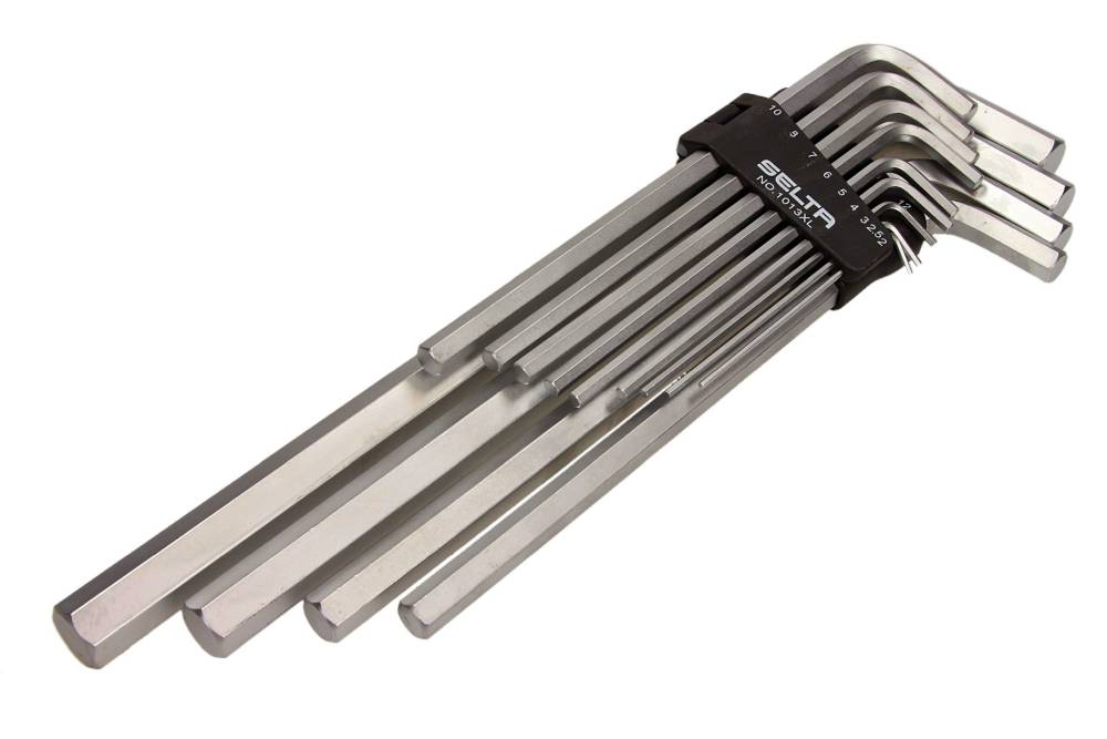 SELTA se-1013xl Zestaw kluczy imbusowych extra długich HEX w uchwycie 13 elementów 2-19 mm